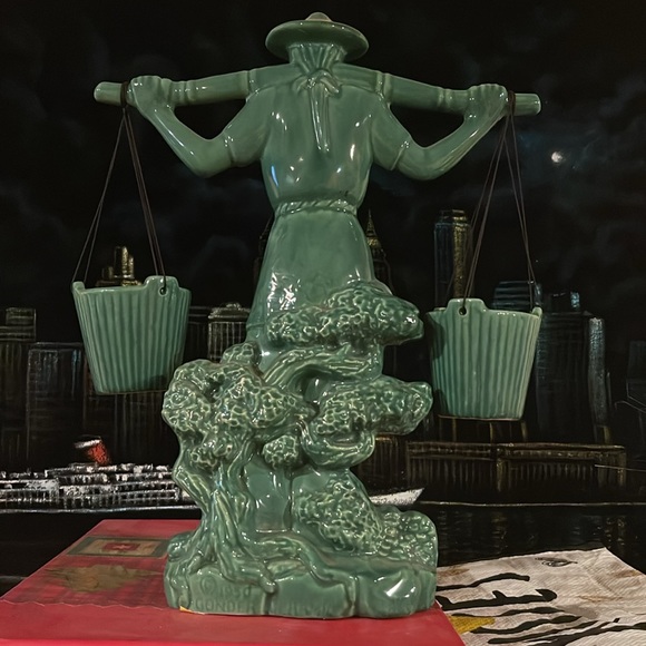 Vintage Gonder Ceramic Arts Asian Water Porter Bearer Carrier #777, 1950 - Picture 7 of 8